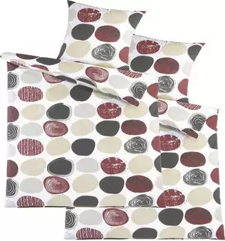 4 шт. Постельное белье 100% хлопок, Renforce, 2х(135х200+80х80см), белый, разноцветный горошек KH-Haushaltshandel