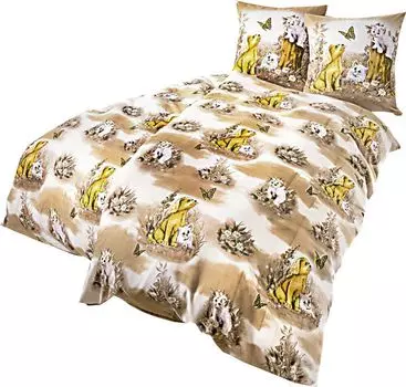 4 шт Постельное белье из микрофибры, комплект постельного белья собака кошка 135х200см 80х80см DOBNIG