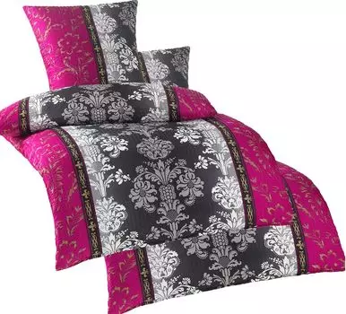 4 шт. Постельное белье из хлопка 2х (135х200+80х80см), орнаменты, негладкий, микрофибра KH-Haushaltshandel