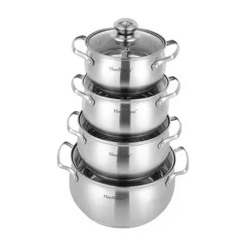 4 шт. суповые кастрюли из нержавеющей стали, набор суповых кастрюль с двойными ушами, большой набор кастрюль easybuy