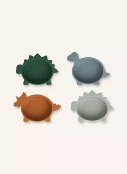 4 шт - Тарелка Liewood IGGY, цвет dunkelgrn/blaugrau/dunkelorange