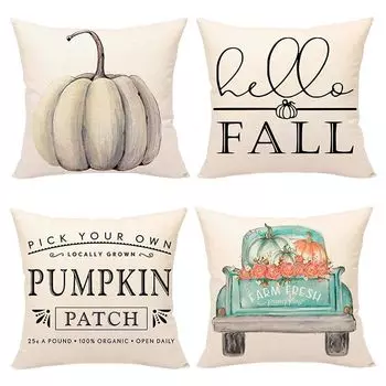 4 шт. водонепроницаемые осенние чехлы для подушек на День Благодарения Декор Праздничные Чехлы для подушек с принтом для дома-F Stuttg
