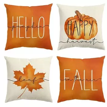 4 шт. водонепроницаемые осенние чехлы для подушек на День Благодарения Декор Праздничные Чехлы для подушек с принтом для дома-C Stuttg