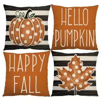 4 шт. водонепроницаемые осенние чехлы для подушек на День Благодарения Декор Праздничные Чехлы для подушек с принтом для дома-A Stuttg