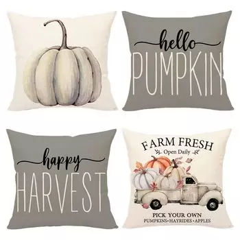 4 шт. водонепроницаемые осенние чехлы для подушек на День благодарения Декор Праздничные Чехлы для подушек с принтом для дома-E Stuttg