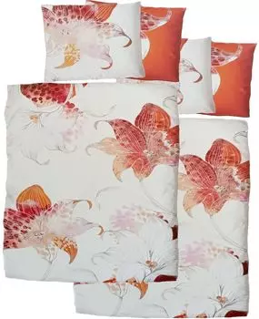 4 шт. Зимнее постельное белье Biber 2х (135х200+80х80 см), 100% хлопок, белый, цветочный узор KH-Haushaltshandel
