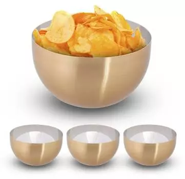 4 современные сервировочные миски диаметр 15 см. Relaxdays, желтый