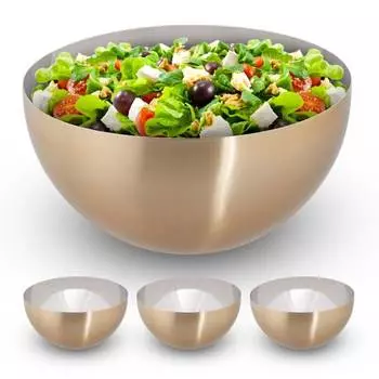 4 современные сервировочные миски диаметр 25 см. Relaxdays, желтый