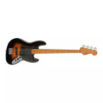 4-струнная бас-гитара Fender 40th Anniversary Jazz Bass, винтажное издание с кленовым грифом в форме буквы C и 20 ладами (атласная широкая двухцветная солнечная вспышка)