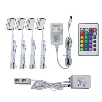 4 светодиодных зажима, RGB стеклянное напольное освещение, стеклянные торцевые фонари, освещение витрины B.K.Licht