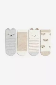 4 упаковки носков H&M, бежевый