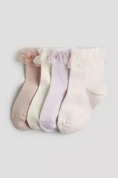 4 упаковки носков H&M, розовый