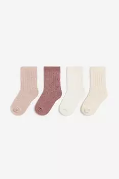 4 упаковки носков H&M, розовый