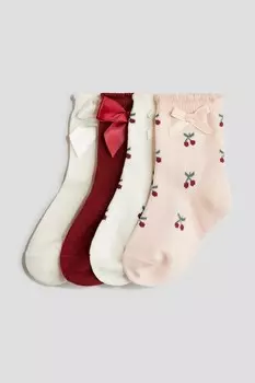 4 упаковки носков H&M, розовый