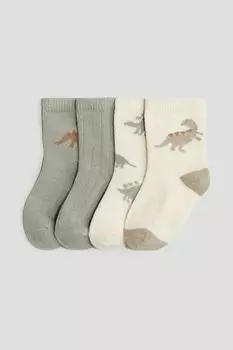 4 упаковки носков H&M, зеленый