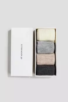 4 упаковки носков из смеси шерсти H&M, мультиколор
