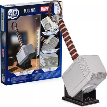 4D-пазл. Соберите 3D-модель Marvel Thor's Hammer Mjolnir для сборки. Spin Master