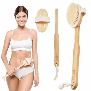 4fizjo, Сухая массажная щетка для ванны для мытья спины