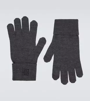 4г шерстяные перчатки Givenchy, серый