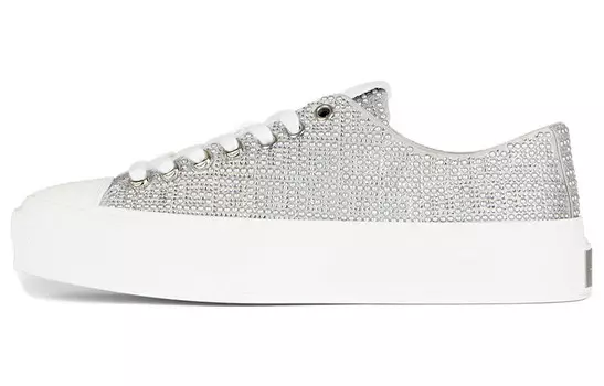 4G Скейтбординг Кроссовки Женские Низкие Серебристые Givenchy