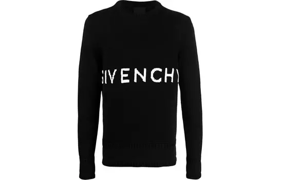 4G Трикотажный хлопковый круглый вырез Givenchy, черный
