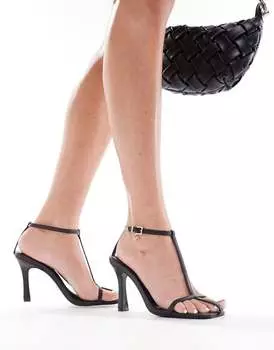 4th & Reckless – Jenner – Черные босоножки на высоком каблуке с перекрестными ремешками