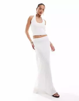 4th & Reckless трикотажный топ с открытой спиной и халтером белого цвета