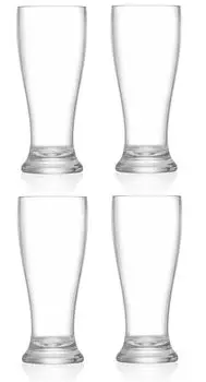 4x пивных бокала Morleos небьющиеся дрожжевые пшеничные пивные бокалы Pilsner Shandy неубиваемые, выдерживают до 20 000 полосканий походы кемпинг клуб бар бассейн пивной сад бокалы для Октоберфеста 600 мл