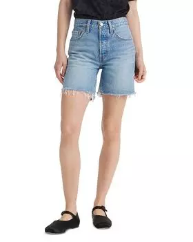 501 Джинсовые шорты средней длины из легкого расклешенного кроя Levi's, синий