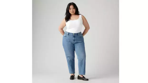 501 оригинальные укороченные женские джинсы (большие размеры) Levi's, цвет Worn In Medium Indigo - Medium Wash