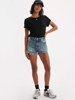 501 женские шорты оригинального кроя с высокой посадкой Levi's, цвет The Future Is Now - Dark Wash