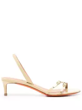 50-миллиметровые кожаные сандалии Santoni, желтый