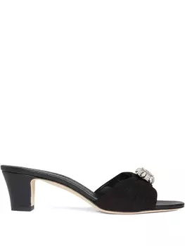 50-миллиметровые мюли Ansaklo со складками Manolo Blahnik, черный