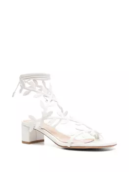 50-миллиметровые сандалии с листовидными деталями Gianvito Rossi, белый