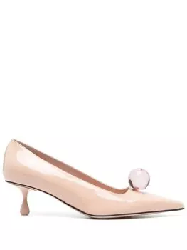 50-мм шаровые туфли Jimmy Choo, нейтральный цвет