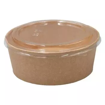 50 салатников объемом 1300 мл из коричневой крафт-бумаги, включая крышки из rPet 1-Pack