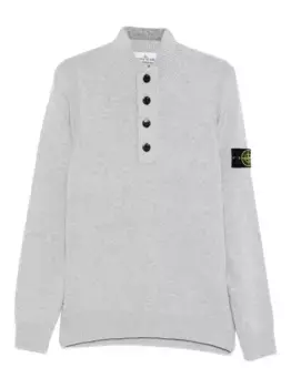 5100040 свитер с застежкой на пуговицы и накладным карманом Stone Island, серый
