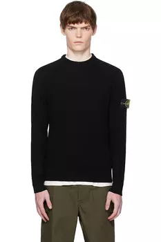 5100053 свитер из шерсти rws с резинкой по всей длине Stone Island, черный