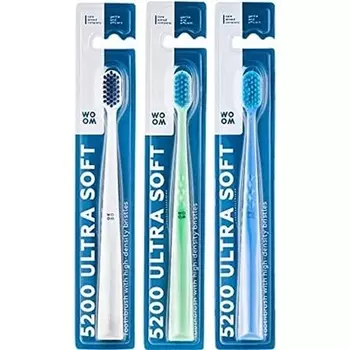 5200 Ультрамягкая зубная щетка Mix, синяя, Woom