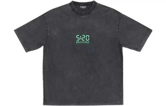 520 Футболка мужская черная/серая Balenciaga, черный