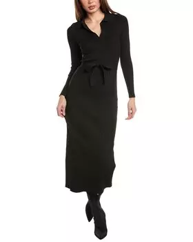 525 Америка Риб Макси Поло Платье 525 America, черный