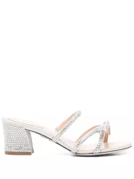 55-миллиметровые босоножки, украшенные кристаллами Ren Caovilla, серый