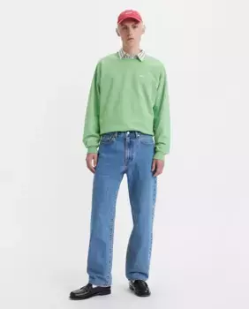 568 Мужские свободные прямые хлопковые джинсы Levi's, синий