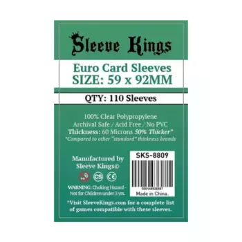 59x92 мм — конверты для карточек «ЕВРО» (110), Card Sleeves (Sleeve Kings)