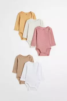 5 боди с длинными рукавами H&amp;M, оранжевый/античный розовый