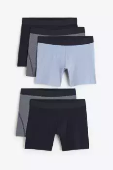 5 боксеров средней длины xtra life H&M, синий