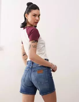 5-дюймовые ковбойские джинсовые шорты Wrangler в винтажном средне-синем цвете