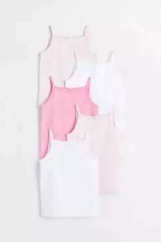 5 футболок из джерси H&M, светло-розовый