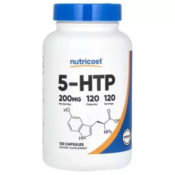 5-HTP, 200 мг, 120 капсул Nutricost
