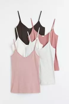 5 комплектов безрукавок H&amp;M, антично-розовый/светло-серый меланж